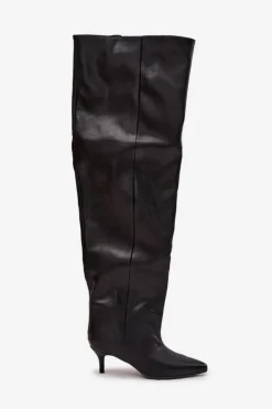 Wsuwane Kozaki Damskie Na Szpilce Czarne Ysolienne