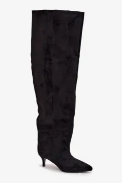 Wsuwane Kozaki Damskie Na Szpilce Czarne Ysolienne