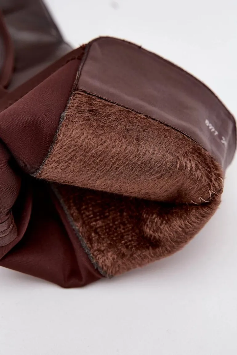 Wsuwane Kozaki Damskie Z Eko Skóry Czekoladowe Sylvina