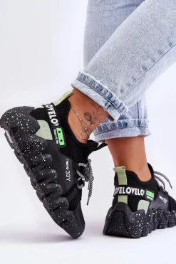 Wsuwane Modne Sneakersy Czarne Evolution