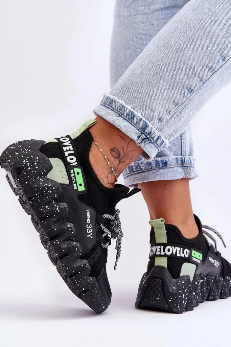 Wsuwane Modne Sneakersy Czarne Evolution