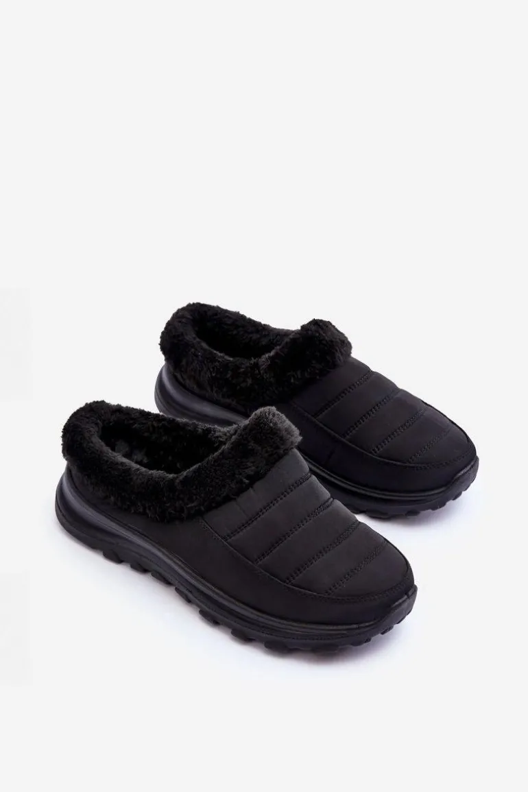 Wsuwane Niskie Śniegowce Czarne Olwina