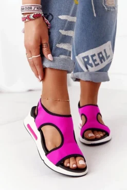 Wsuwane Sandały Na Koturnie Fuksja Zoey