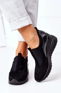 Wsuwane Sneakersy Na Koturnie Vinceza 10593 Czarne