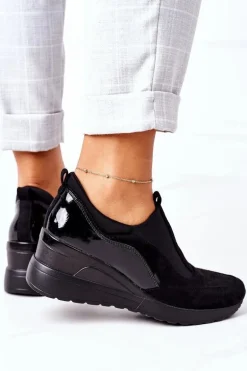 Wsuwane Sneakersy Na Koturnie Vinceza 10593 Czarne