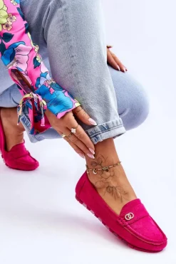 Wsuwane Zamszowe Mokasyny Fuksja Castelo