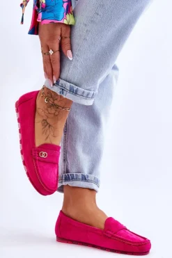 Wsuwane Zamszowe Mokasyny Fuksja Castelo