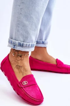 Wsuwane Zamszowe Mokasyny Fuksja Castelo