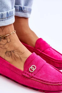 Wsuwane Zamszowe Mokasyny Fuksja Castelo
