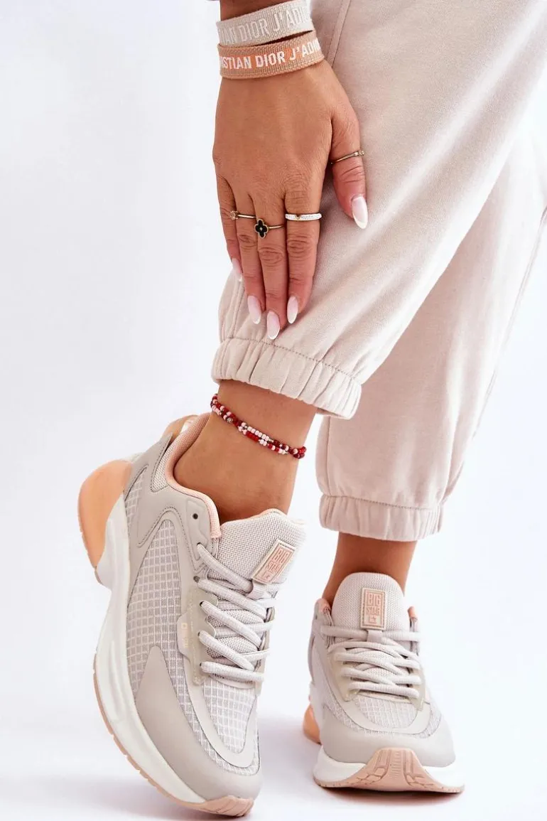 Wygodne Buty Sportowe Memory Foam System Big Star LL274336 Beżowe