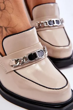 Wygodne Czółenka Na Masywnym Obcasie Beżowe Julien