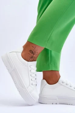 Wygodne Damskie Buty Sportowe Na Platformie Białe Devan