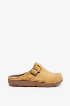 Wygodne Kapcie Damskie Z Klamrą Inblu ED000019 Żółte