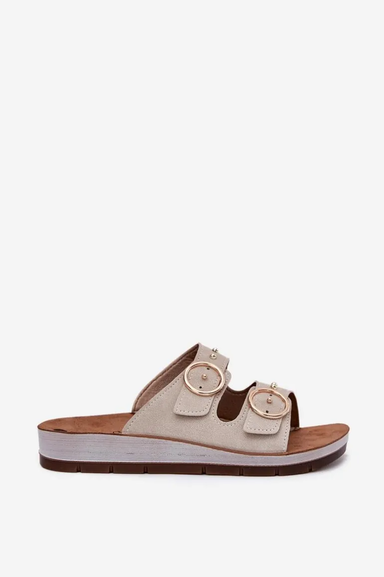 Wygodne Klapki Damskie Inblu CP000054 Beżowe