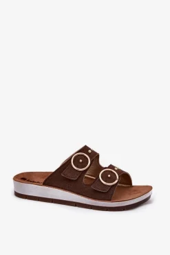 Wygodne Klapki Damskie Inblu CP000054 Brązowe