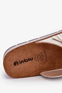 Wygodne Klapki Damskie Z Klamrami Inblu CP000045 Beżowe
