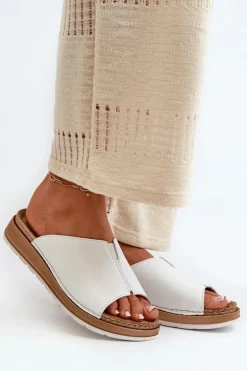 Wygodne Klapki Damskie Z Eko Skóry Inblu GS0003I1 Białe