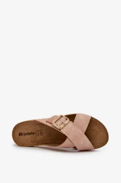 Wygodne Klapki Damskie Z Klamrą Inblu VO000012 Jasnoróżowe