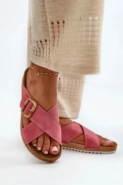 Wygodne Klapki Damskie Z Klamrą Inblu VO000012 Różowe