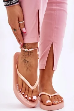 Wygodne Klapki Japonki Big Star LL274802 Nude