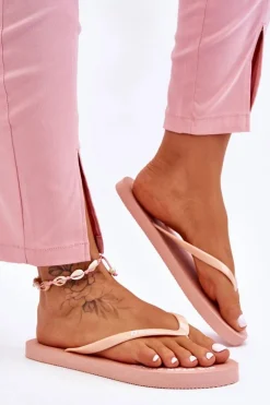 Wygodne Klapki Japonki Big Star LL274802 Nude