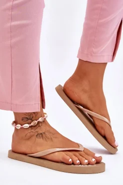 Wygodne Klapki Japonki Big Star LL274796 Beżowe