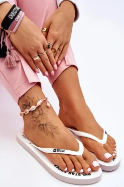 Wygodne Klapki Japonki Big Star LL274795 Białe