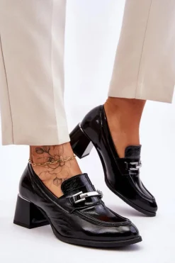 Wygodne Lakierowane Czółenka Czarne Lemar Damira