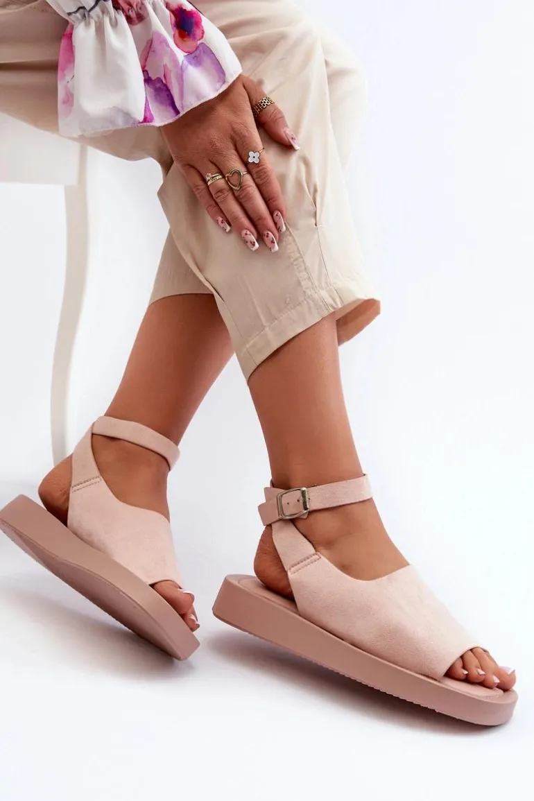 Wygodne Sandały Damskie Na Platformie Różowe Rubie