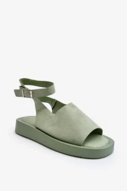 Wygodne Sandały Damskie Na Platformie Zielone Rubie