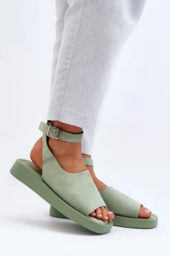 Wygodne Sandały Damskie Na Platformie Zielone Rubie