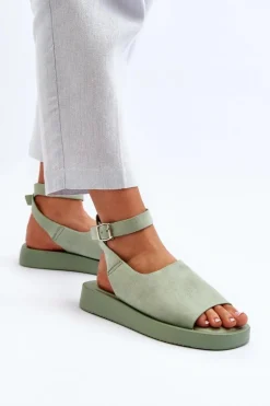 Wygodne Sandały Damskie Na Platformie Zielone Rubie