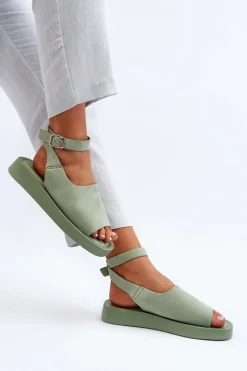 Wygodne Sandały Damskie Na Platformie Zielone Rubie