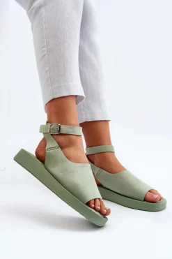 Wygodne Sandały Damskie Na Platformie Zielone Rubie