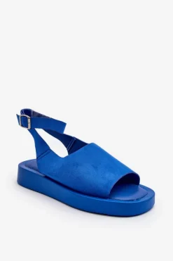 Wygodne Sandały Damskie Na Platformie Niebieskie Rubie