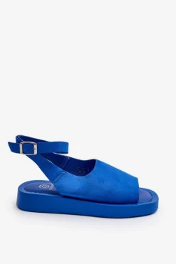 Wygodne Sandały Damskie Na Platformie Niebieskie Rubie