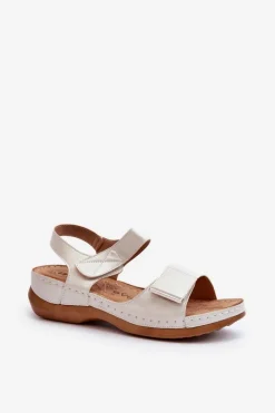 Wygodne Sandały Damskie Na Rzep Srebrne Iphiope