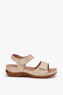 Wygodne Sandały Damskie Na Koturnie Beżowe Sadevale