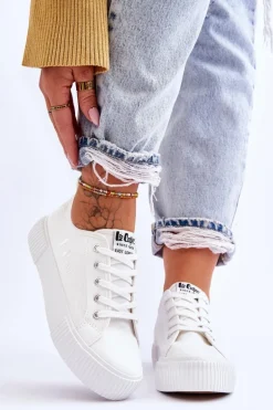 Wygodne Trampki Na Platformie Lee Cooper LCW-23-31-1806L Białe