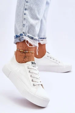 Wygodne Trampki Na Platformie Lee Cooper LCW-23-31-1806L Białe