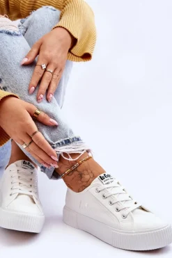 Wygodne Trampki Na Platformie Lee Cooper LCW-23-31-1806L Białe