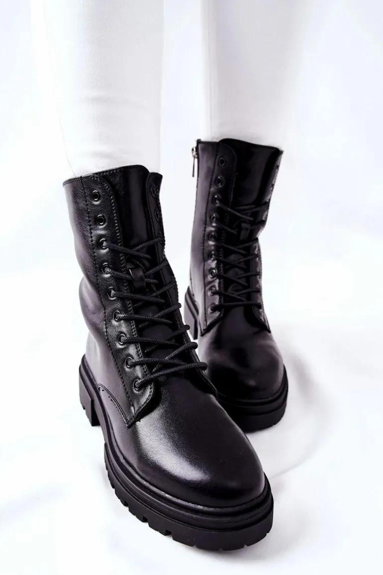 Wysokie Botki Workery Czarne Rozelle