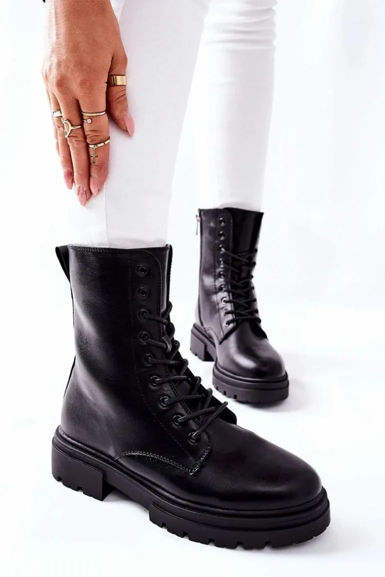 Wysokie Botki Workery Czarne Rozelle