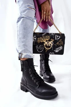 Wysokie Botki Workery Z Suwakami Czarne Maisa