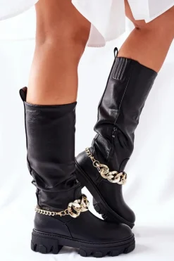 Wysokie Czarne Kozaki Cecina