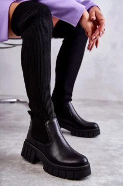 Wysokie Damskie Kozaki Za Kolano Czarne Austin