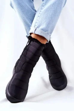 Wysokie Damskie Ocieplane Śniegowce Czarne Luxina