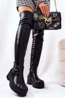 Wysokie Kozaki Na Suwak Czarne Charmaine