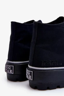 Wysokie Materiałowe Trampki Na Platformie Big Star LL274155 Czarne