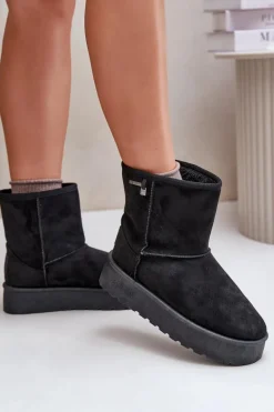 Wysokie Śniegowce Damskie Na Platformie Big Star OO274898 Czarne